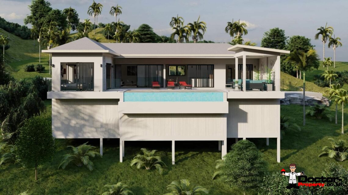 New Modern Style 3 bedroom Sea View Villa – Lamai, Koh Samui – For Sale